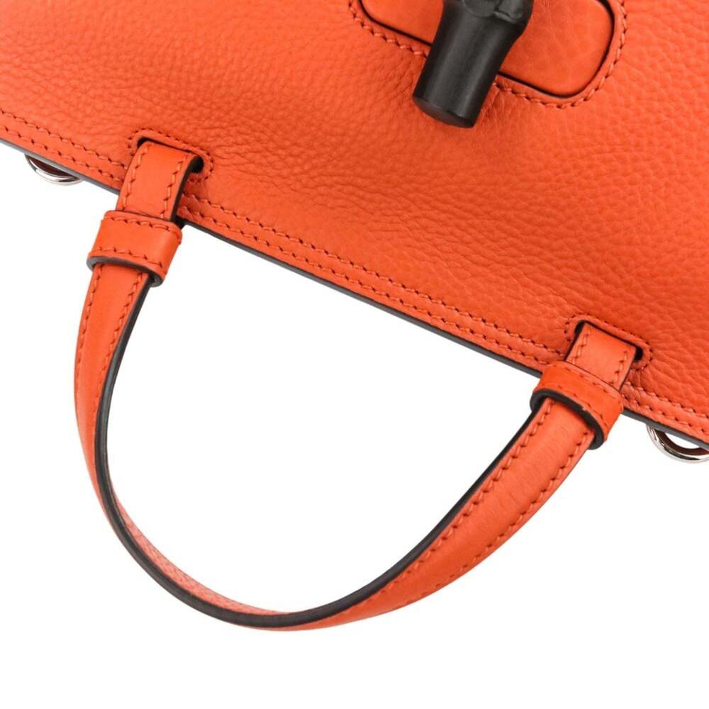 GUCCI Orange Bamboo Shoulder Bag - Picture 6 of 14